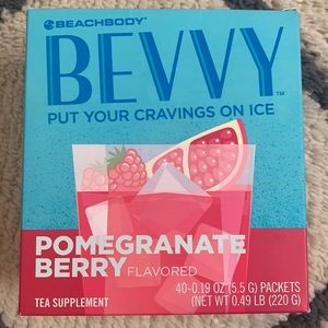 Beachbody Bevy mix, pomegranate berry flavor